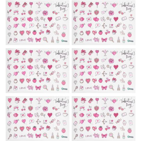 Valentinstags-Wandaufkleber mit Herzen und Lippenstift fürs Wohnzimmer