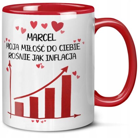 Valentinstagsgeschenk-Tasse „Liebe wie Inflation“ + Ihr eigener Name