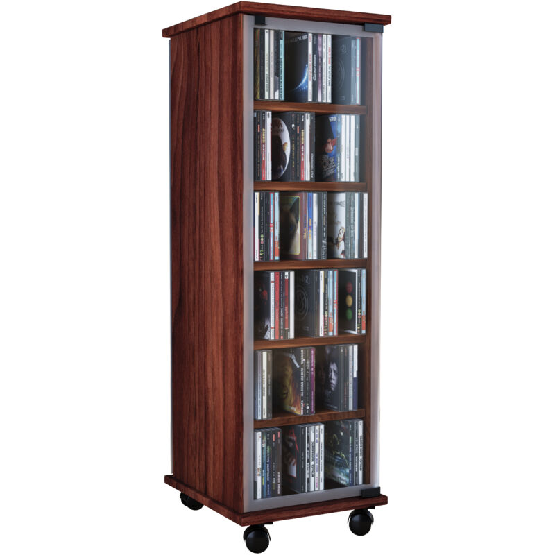 Ebuy24 - Etagère cd/dvd média Valenza h. 98 x l. 31 x p. 35 cm Arbre Noyau