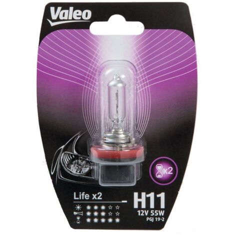 VALEO H11 lampada singola auto 12V 55W life x2 attacco PGJ 19-2 Originale