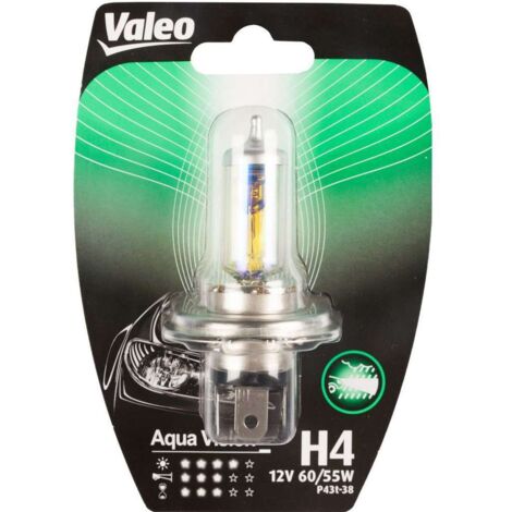 VALEO H4 lampada singola auto 12V 60/55W Aqua Vision attacco P43t-38 Originale