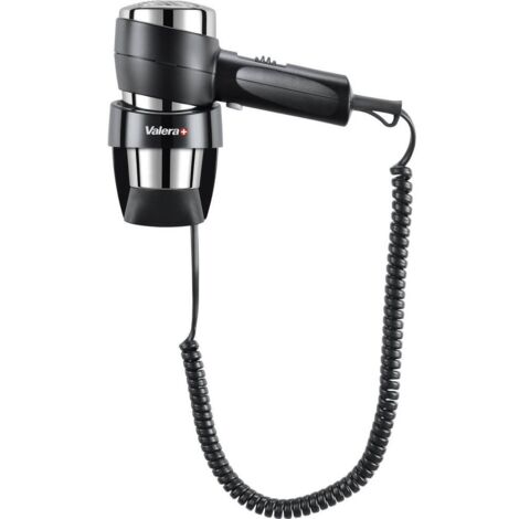 Valera Action Super Plus 1600 Black Asciugacapelli con Supporto Murale per Alberghi e Strutture Ricettive