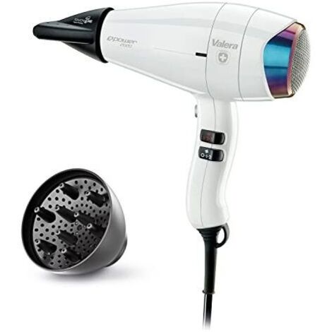 Valera ePower 2020 eQ Asciugacapelli Professionale Ioni Ottimizzazione Intelligente Flusso 1600 Watt Colore Bianco
