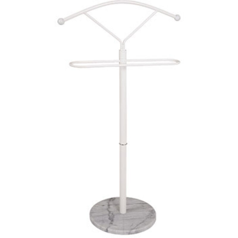 M&s - Valet de nuit 50x32x105 cm en métal blanc et socle en marbre M&s - Valet de nuit 50x32x105 cm en métal blanc et socle en marbre