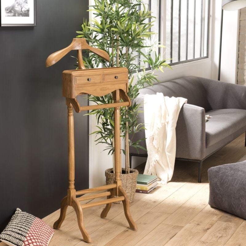 Ayan - Valet de chambre bois Teck marron