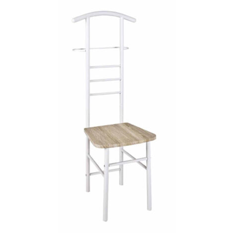 Valet de Chambre & Assise "Remo" 119cm Naturel & Blanc