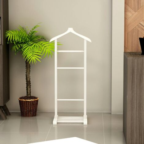 Valet de chambre blanc avec plateau vide-poches SITIA