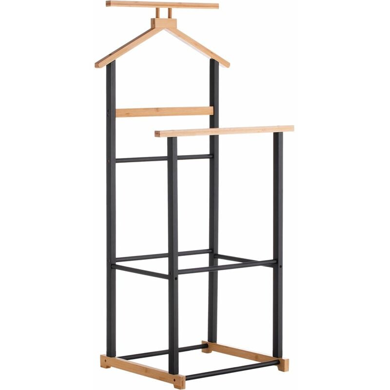 Valet de chambre kanna double portant en bambou naturel et noir