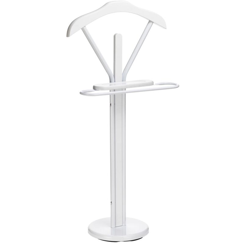 Valet MATTEO en métal et en bois laqué couleur blanc