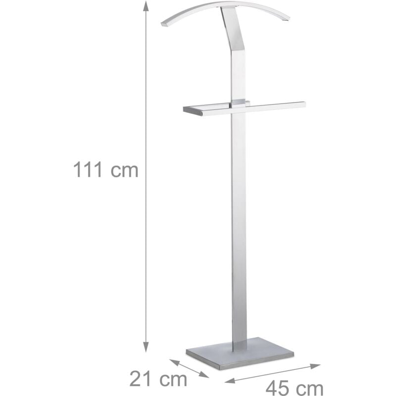 Valet de chambre portant porte vêtements métal argenté chromé