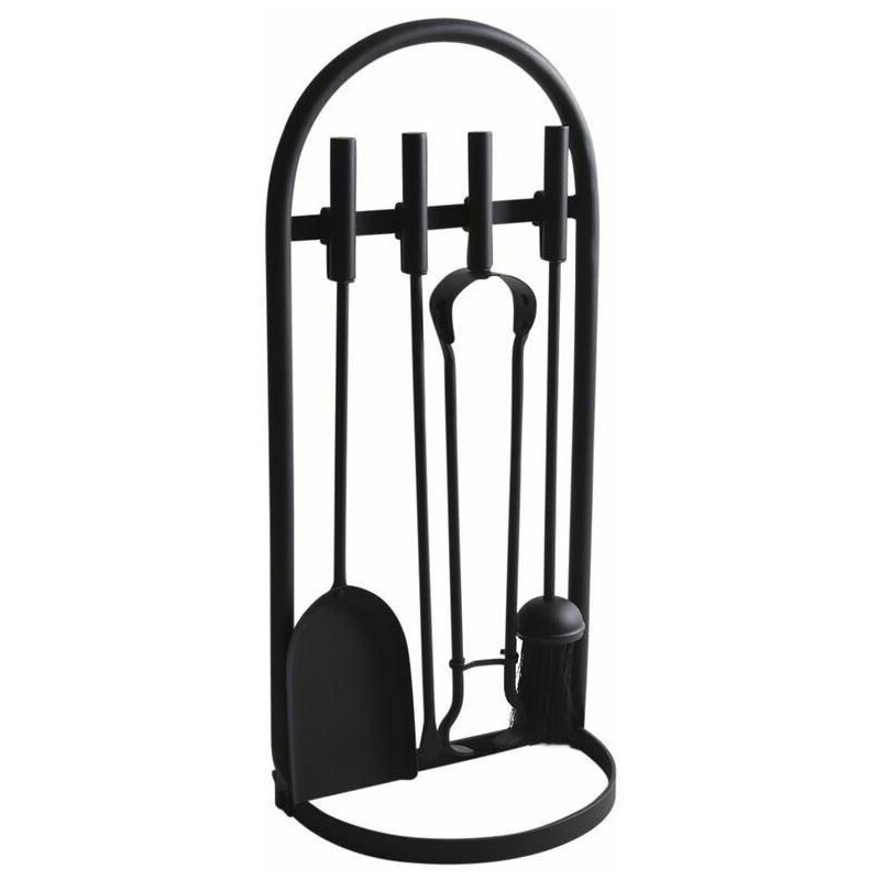 Aubry Gaspard - Valet de cheminée 4 accessoires métal noir