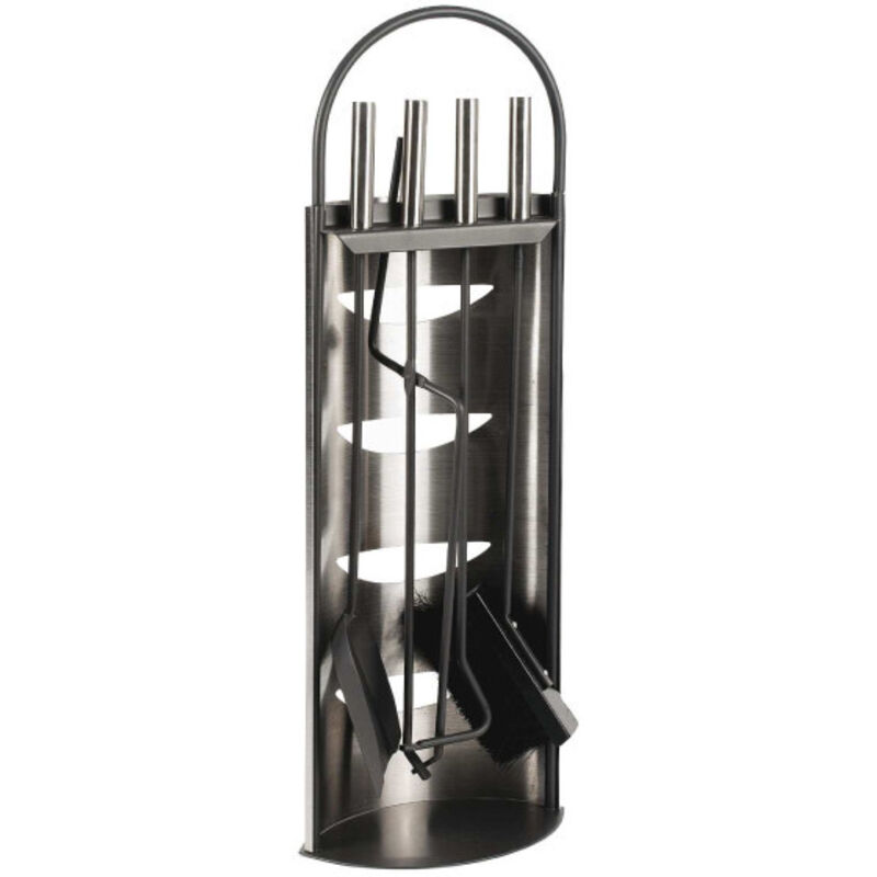 Valet de cheminée en métal 4 accessoires