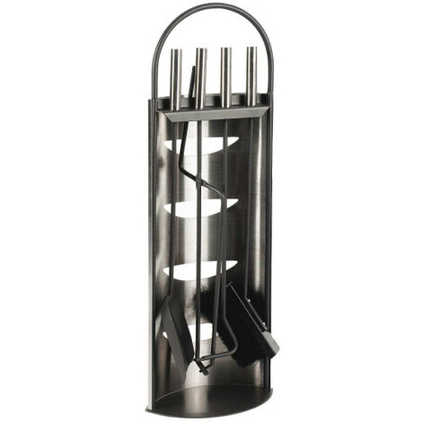 Valet de cheminée en métal 4 accessoires