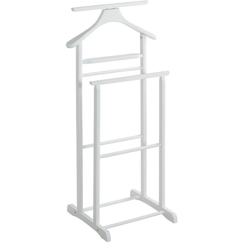 Valet de nuit double en bois massif FUNNY blanc