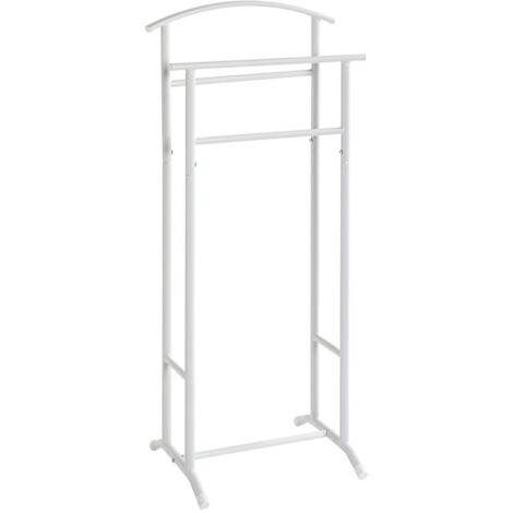 Valet de nuit double en métal Blanc - Longueur 48 x Hauteur 107 x Profondeur 36 cm