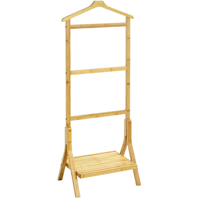 Valet de nuit en bambou coloris naturel - Longueur 46 x Profondeur 28 x Hauteur 115 cm