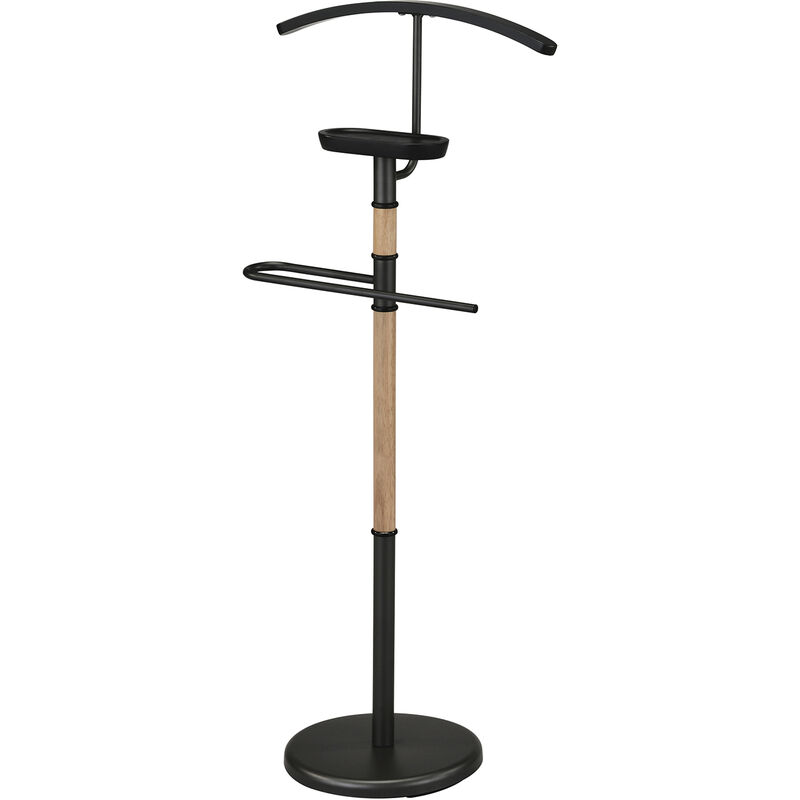 Valet de nuit en métal laqué en noir et bois vernis en naturel collection Nature by HERDASA