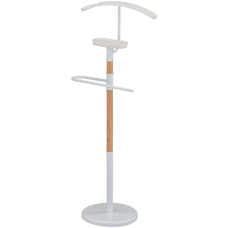 Valet de nuit en métal laqué en blanc et bois vernis en naturel collection Nature by Herdasa