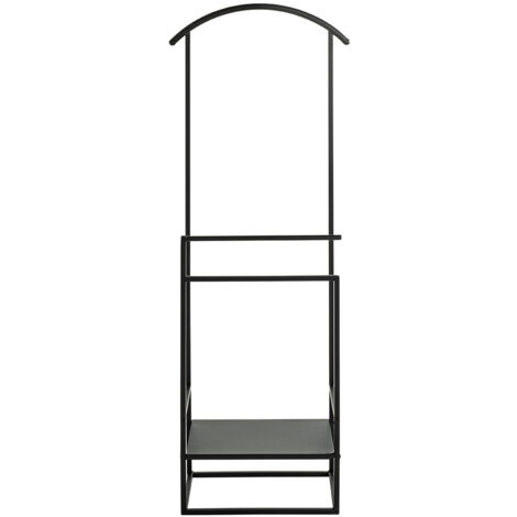 Valet de nuit , valet de chambre en métal coloris noir -longueur 47 x profondeur 26 x hauteur 128 cm