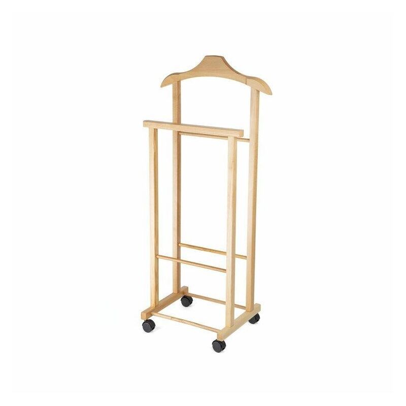 Organisation de penderie - Portemanteau 97x33x29 cm, avec roulettes, bois clair RAN7876 - Compactor