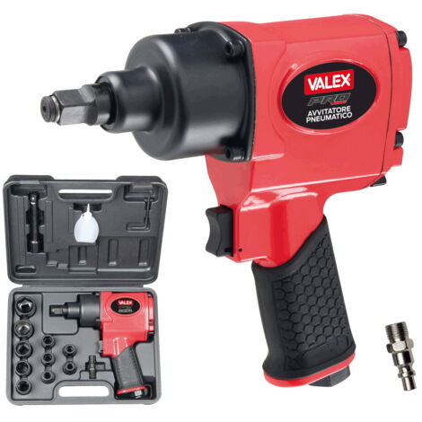 Valex Avvitatore Pneumatico 1/2" Nero con 10 Bussole e Valigetta