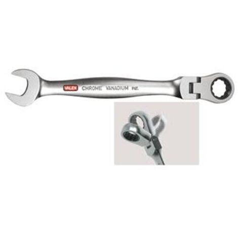 VALEX - CHIAVE COMBINATA A CRICCHETTO SNODABILE IN CROMO VANADIO 8mm