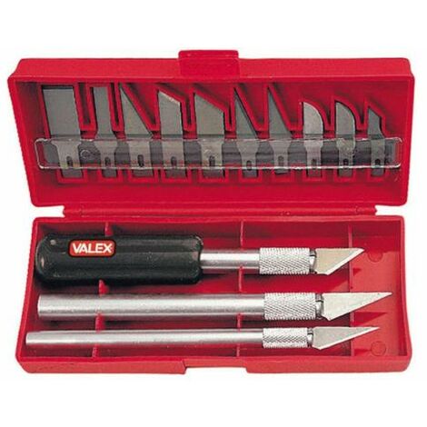 ValEx Messerset für präzises Balsaschneiden, Stahlgravieren und Schnitzen, 13-teilig.