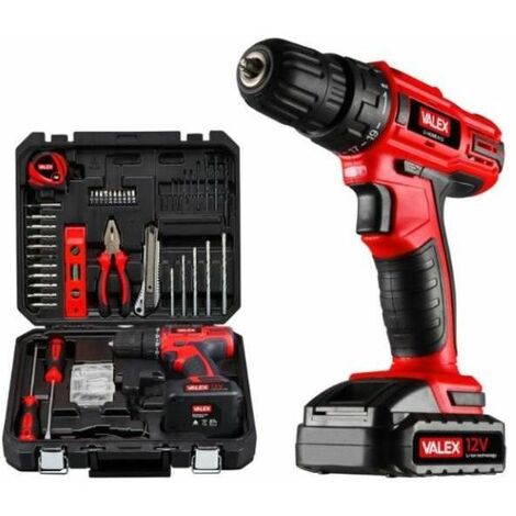 Valex Promo Kit Avvitatore 12V Con Batteria Caricabatteria e Valigetta 72 utensili