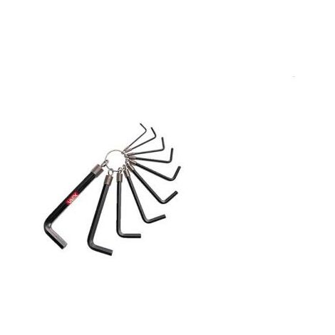 Valex Satz mit 10 gebogenen Sechskant-Inbusschlüsseln 1,5–10 mm mit Ring 1460512