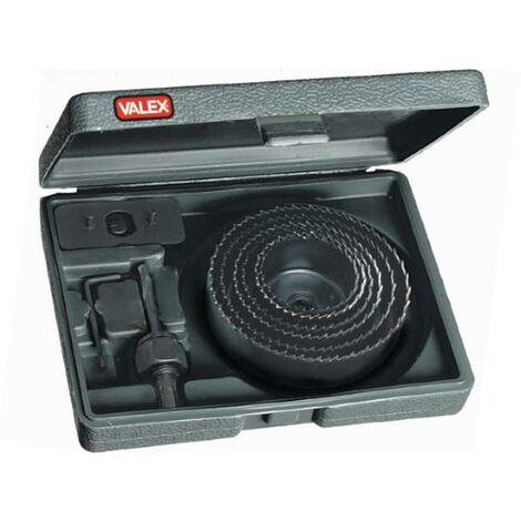 Valex Set 9 Cortadores y Coronas Ø51-102mm para Madera, Plástico y Pladur - 1980434