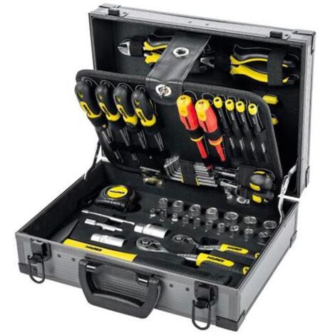 VALIGETTA C/UTENSILI IN SERIE E BUSSOLE E BITS  MAURER 114PZ 1/4-3/8