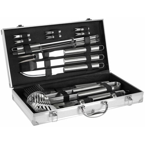 Palazzetti Set utensili per barbecue in acciaio inox 6 pz con valigetta