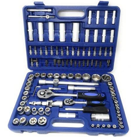 SHOPPING IN RETE Valigetta con vasta gamma di 108 pezzi di chiavi bussola ed accessori attrezzi da lavoro