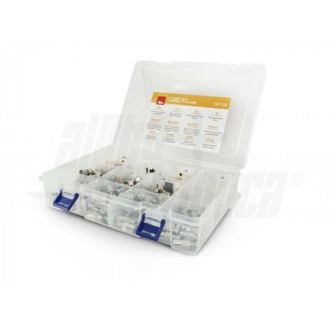 Valigetta connettori e adattatori f e antenna tv alpha elettronica esp.123