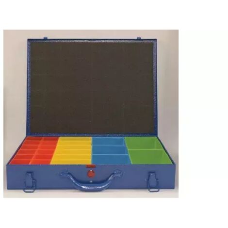 VALIGIA PORTAMINUTERIA IN LAMIERA CON 23 VASCHETTE MM.437X330X68
