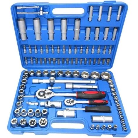 VALIGIA SET CHIAVI A BUSSOLA 108 PEZZI 1/4''-1/2'' VANADIUM CON CRICCHETTO tools