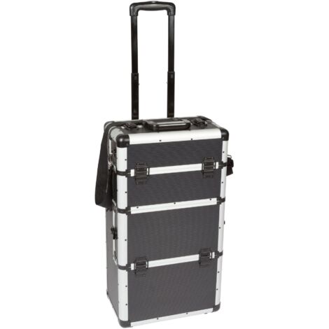 VALIGIA TROLLEY IN ALLUMINIO - 370 x 225 x 670 mm - 66,9 L - NERO