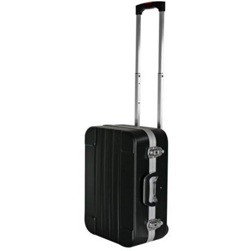 Mallette à outils mobile, poignée télescopique, porte-outils, séparateurs amovibles, verrouillage par clé, 2 clés, abs, noir, 461 x 335 x 190 mm