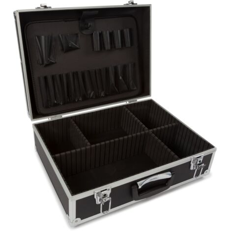 VALISE À OUTILS AVEC BORDS EN ALUMINIUM - 455 x 330 x 152 mm - 22,8 L - NOIR