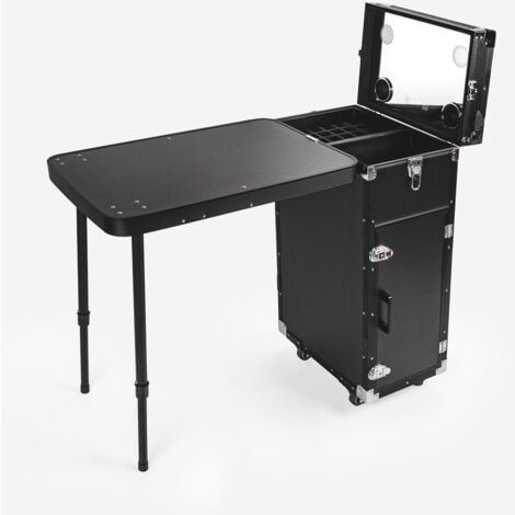 BODYLINE HEALTH AND MASSAGE Valise à roulettes pour maquillage avec table miroir lumières Smarty