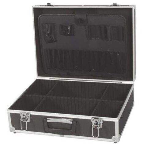 Valise avec bords en aluminium 455 x 330 x 152 mm noir