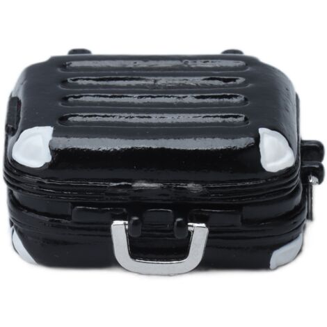 Valise de Voyage Miniature pour Maison de Poupée - Accessoire Décoratif Scénique Noir
