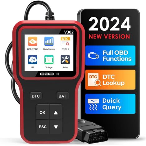 Valise Diagnostic OBD2 V302  Scanner Multimarque Universel  Lecteur de Code Défaut pour Voitures Depuis 1996