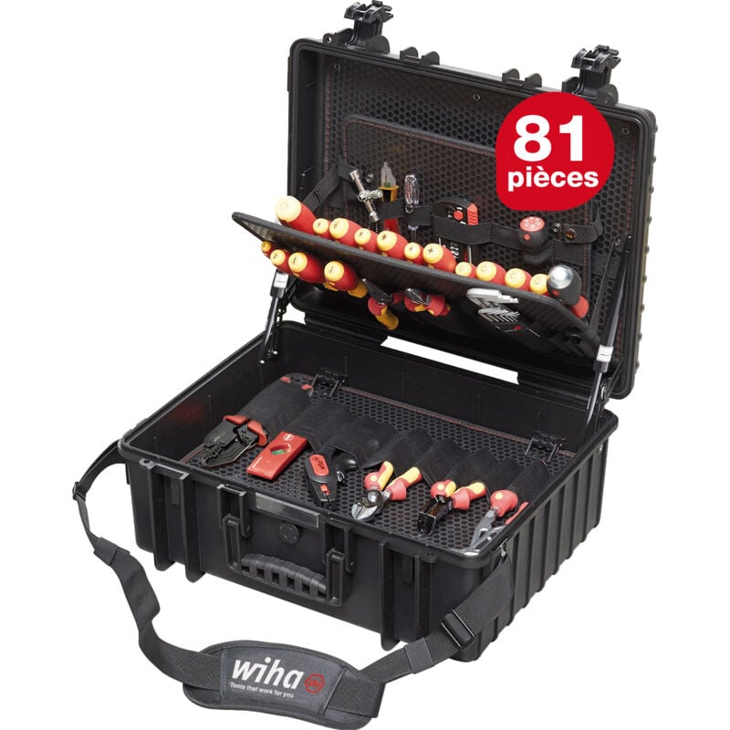 Wiha Set d'outils électricien Competence xl mélangé 81 pcs. incl. mallette (40523)
