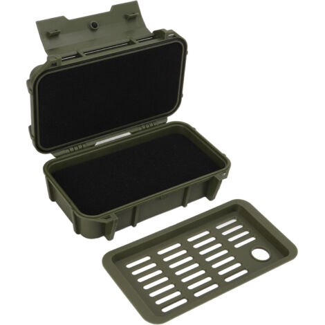 Valise étanche ABS robuste pour équipement de camping et extérieur, boîte de rangement militaire verte à double étanchéité.