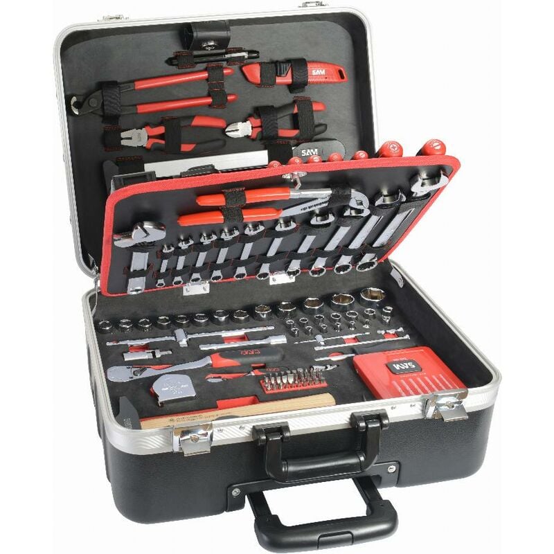 Valise trolley + 136 outils Sam Outillage fermeture à clé - CP-136N