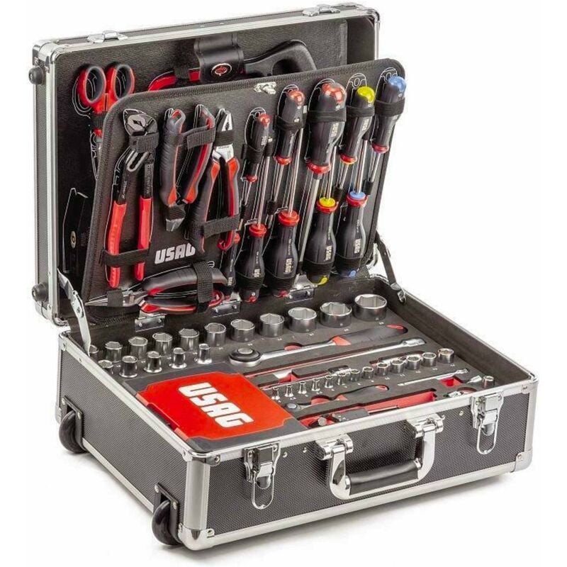 Valise à roulettes pour entretien Usag 002 JTMA 181 pièces