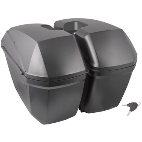 Valises latérales Moretti, MR-B66, 23 L, noires, réflecteur rouge
