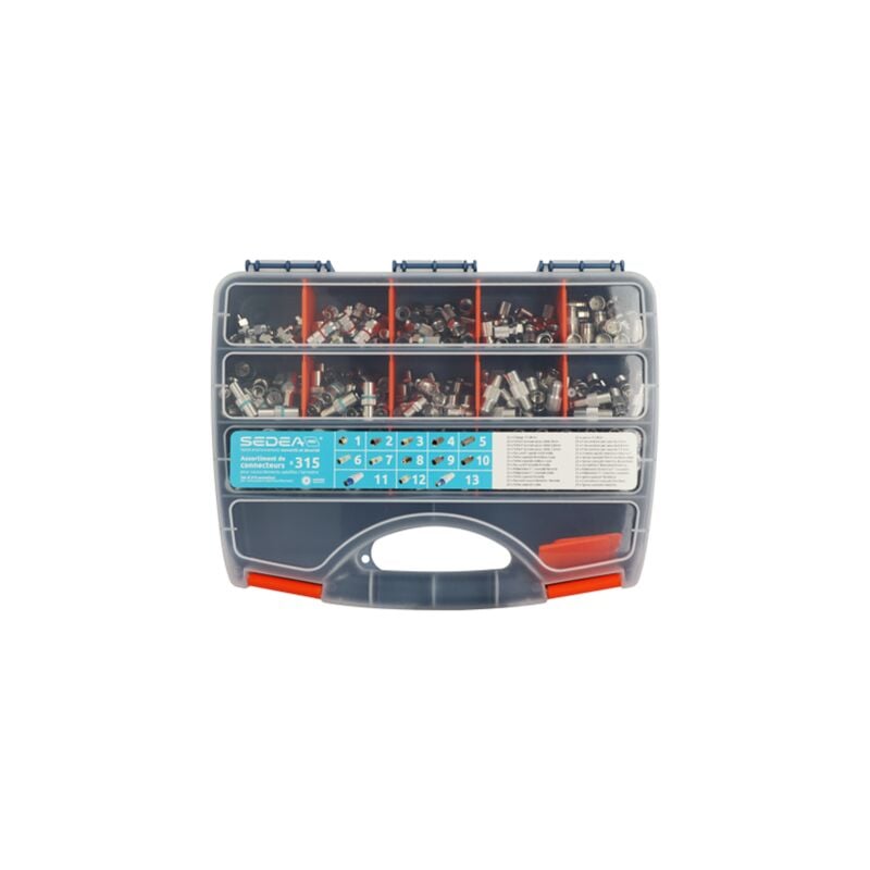 Sedea - Valise d'assortiment de connecteurs tv / sat x315 pièces