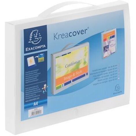 Valisette de présentation Kreacover - Exacompta plastique personnalisable dos 4 cm - blanche